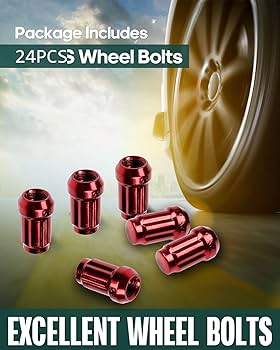 まーやん Amazon.com: SCITOO M12x1.5 Wheel Lug Nuts Red,24PCS Spline